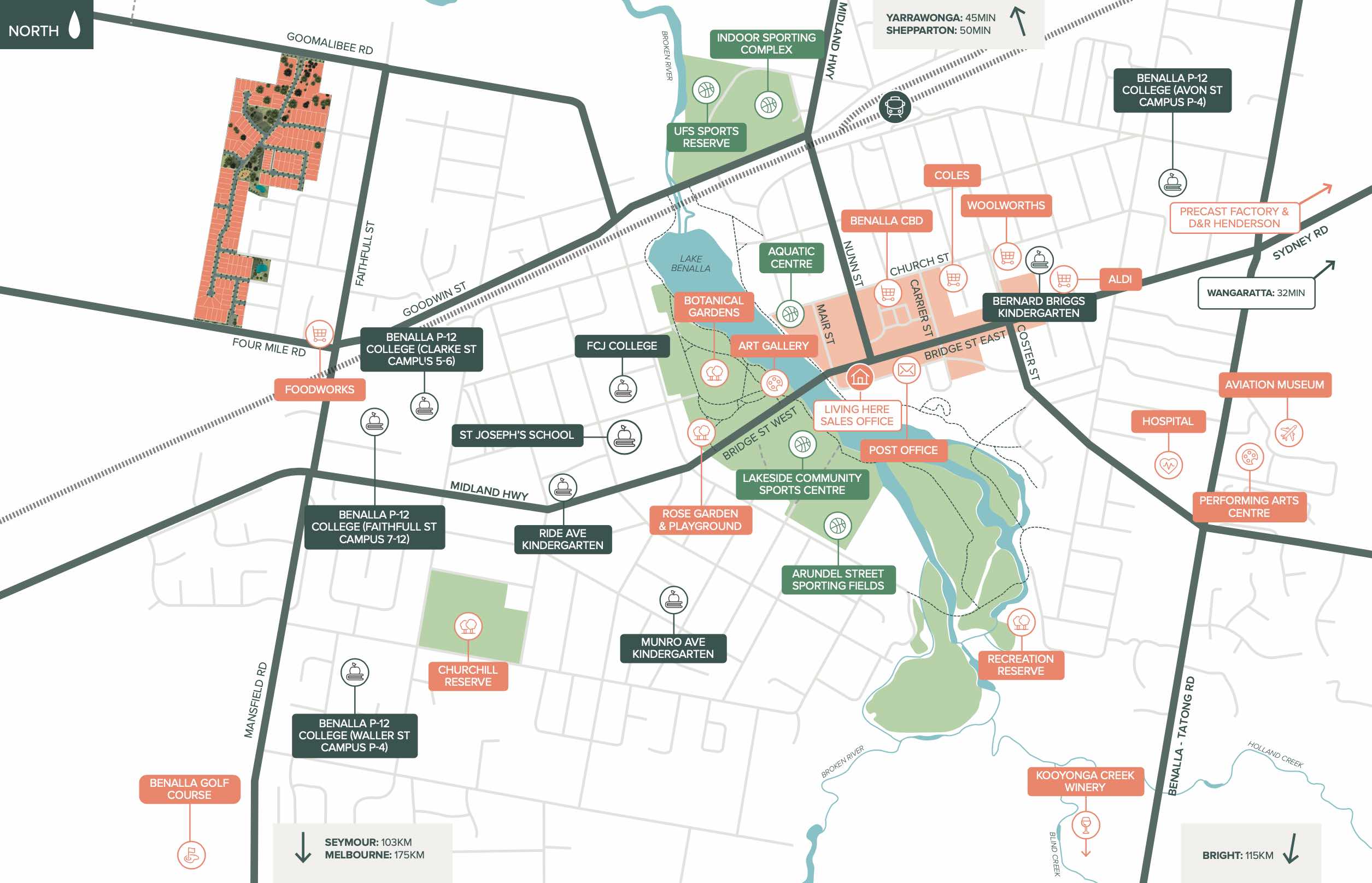 Livingston Estate - Benalla Location map